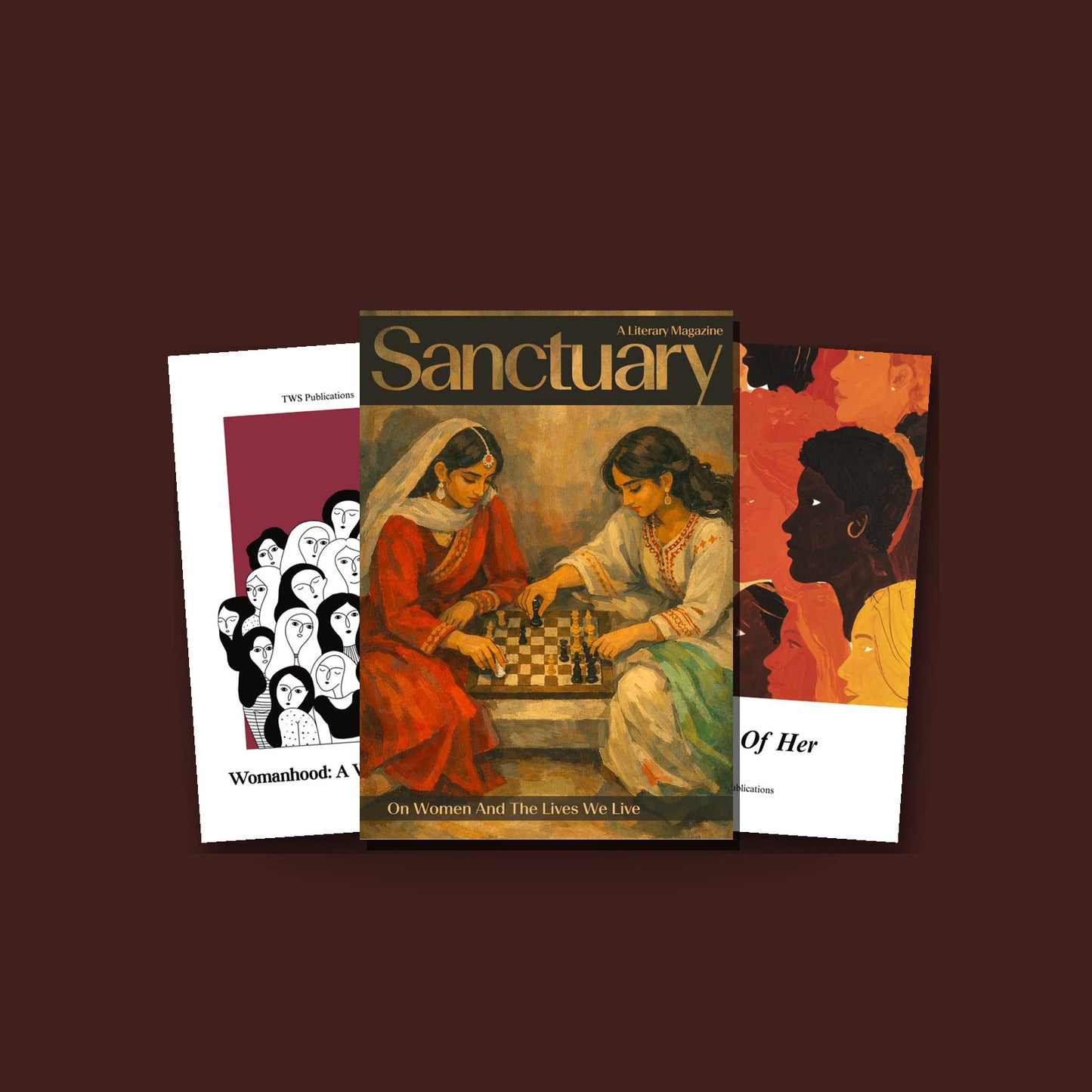 The Sanctuary Set bundle - Womanhood A World Within, Sanctuary magazine and Voices Of Her