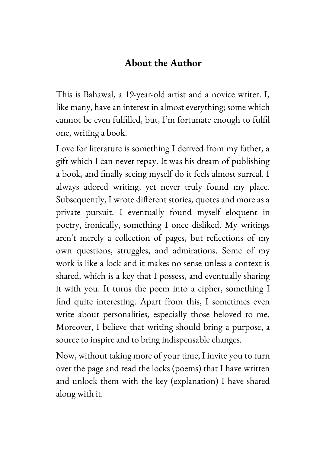 Page 2 of First 50 Poems of an Amateur Poet