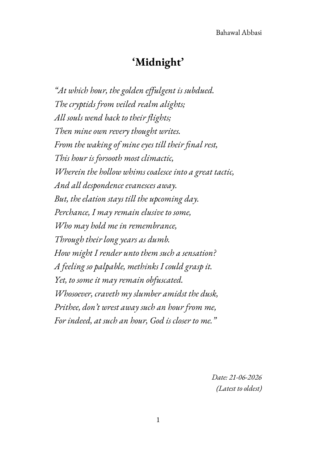 Page 5 of First 50 Poems of an Amateur Poet