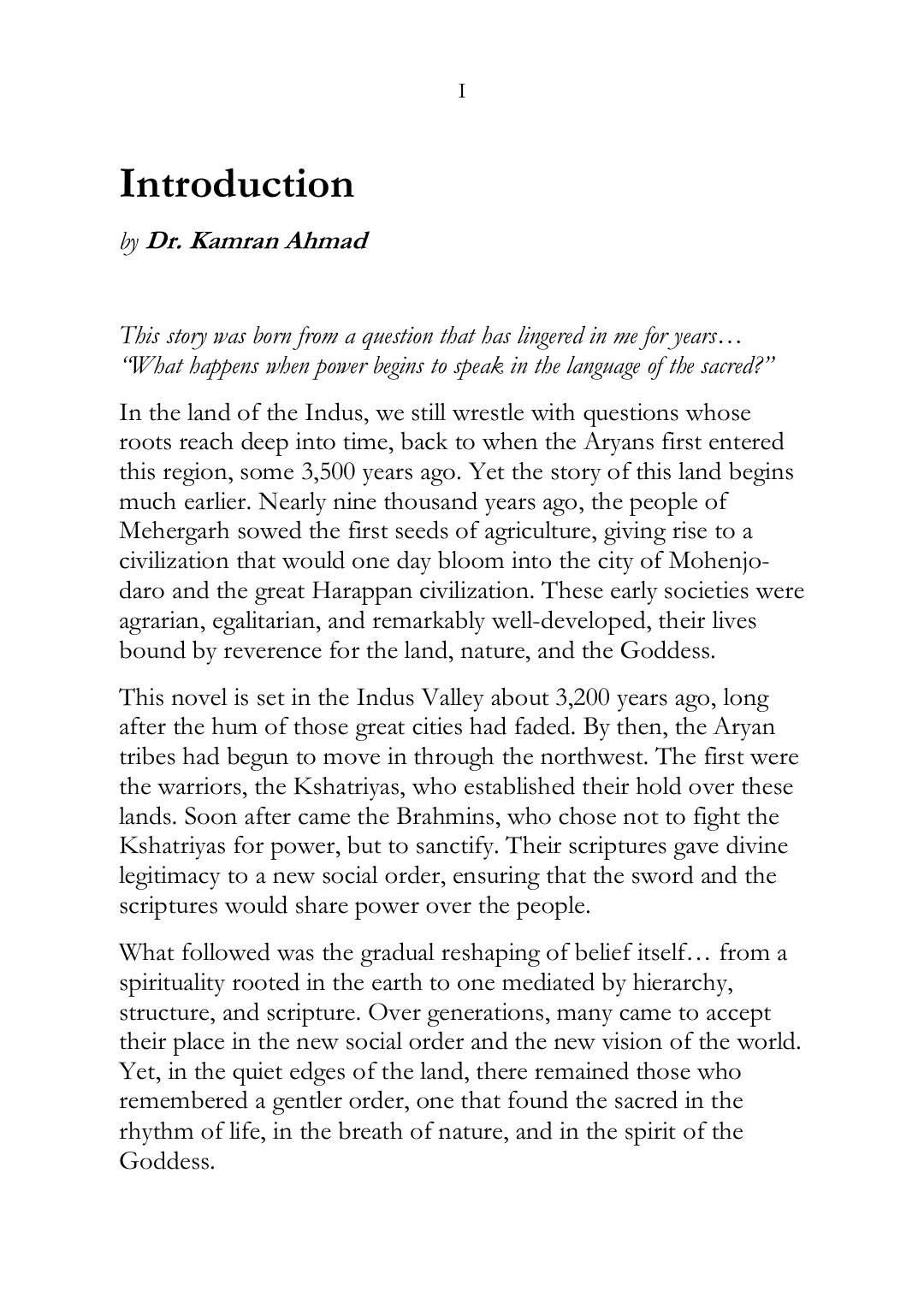 Page 1 of Goddess of The Indus