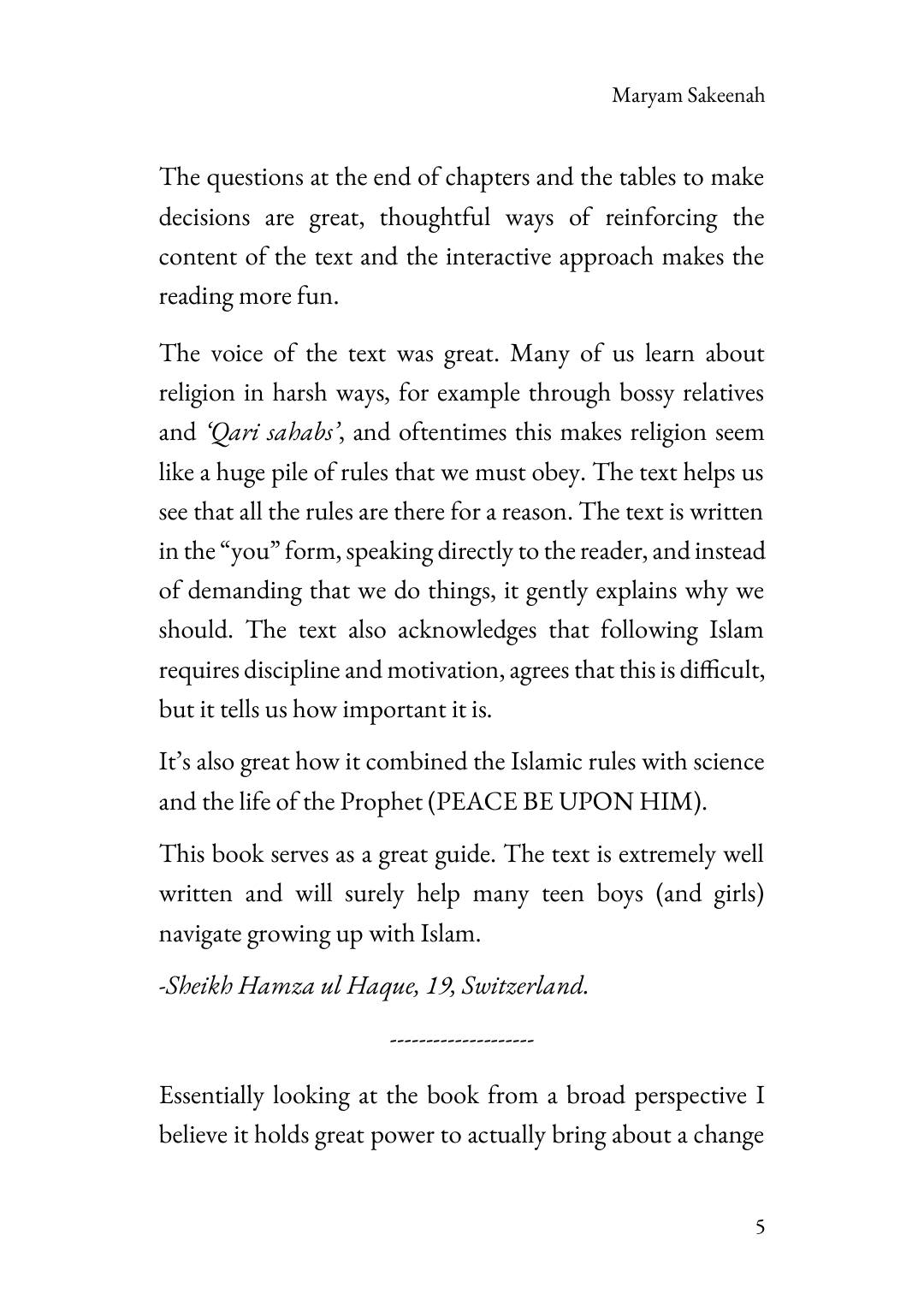 Page 3 of Coming of Age: A Handbook for Muslim Teenagers, Book 1 for Boys