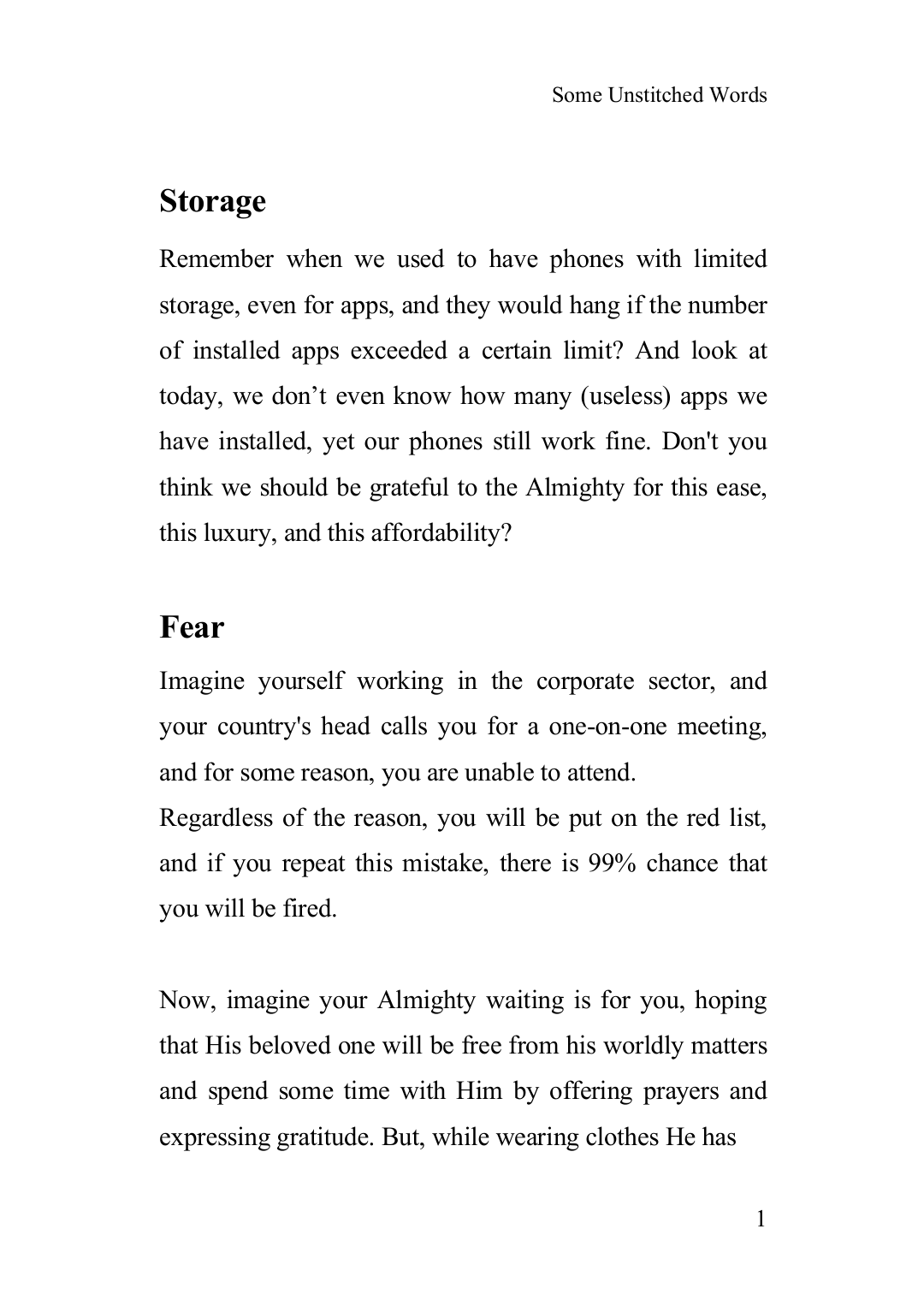 Page 4 of Some Unstitched Words